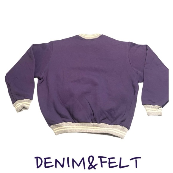 MADHAPPY Alumni Purple Knit Fleece Disney Font Logo Crewneck/Pullover | NEW/NWOT - Picture 3 of 10